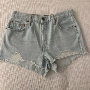 Levi's 501 Original High Rise Jean Shorts Light Wash